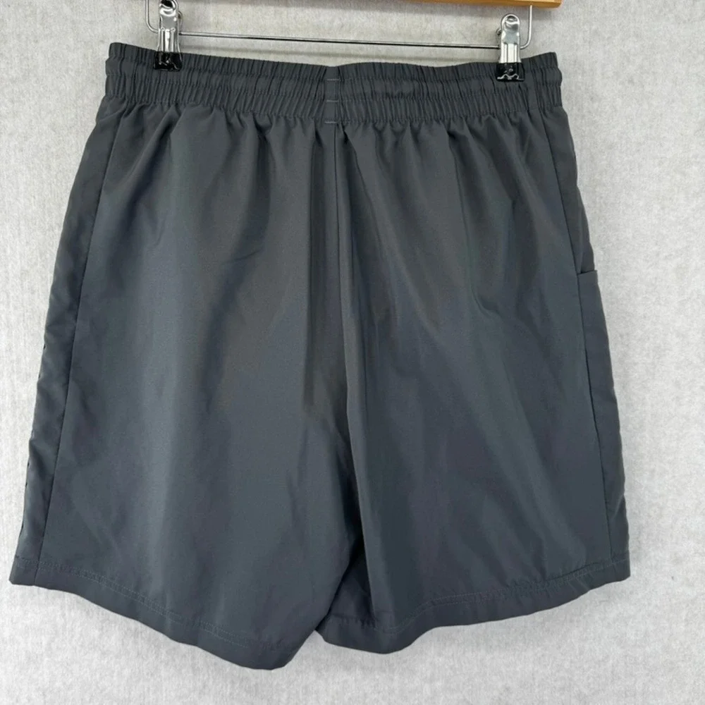 Adidas Mens Grey Stripe Athletic Training Shorts Size Medium Mesh Lined
